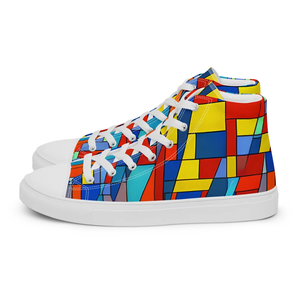 Scarlet Structure on Women's High Top Canvas Shoes — Left