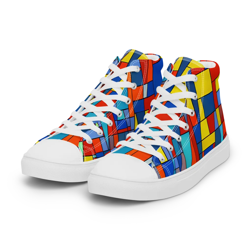 Scarlet Structure on Women's High Top Canvas Shoes — Left Front