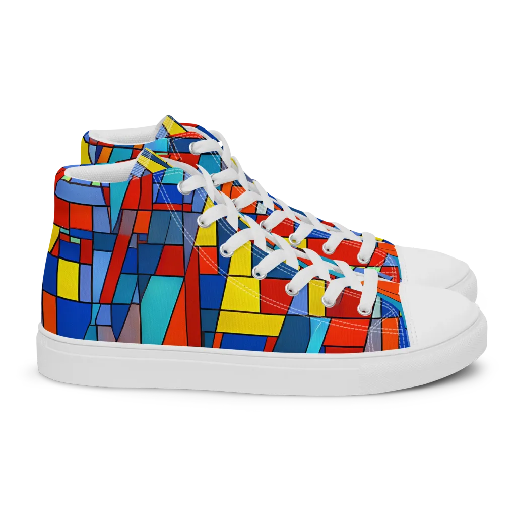 Scarlet Structure on Women's High Top Canvas Shoes — Right
