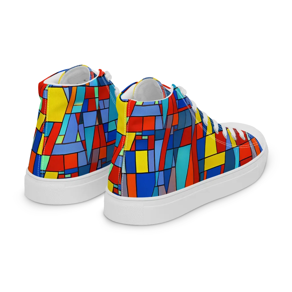 Scarlet Structure on Women's High Top Canvas Shoes — Right Back