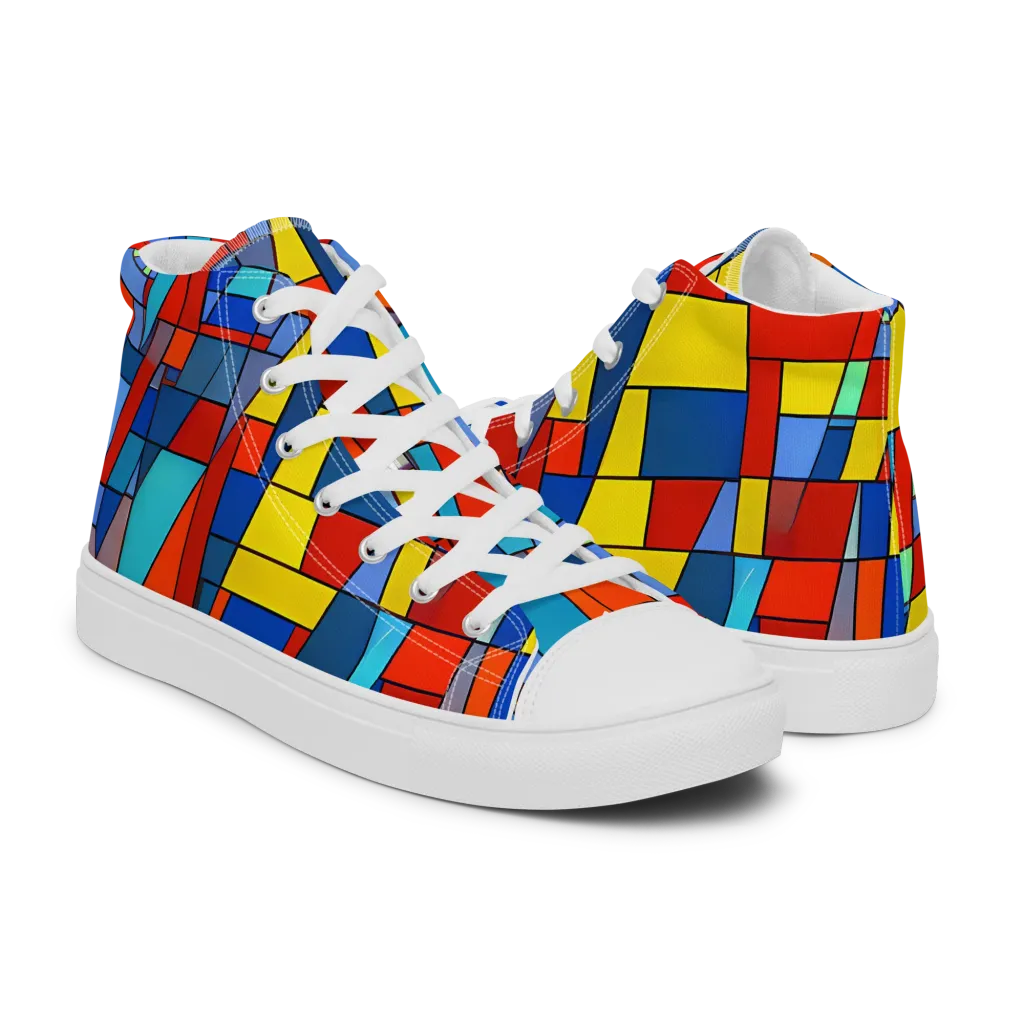 Scarlet Structure on Women's High Top Canvas Shoes — Right