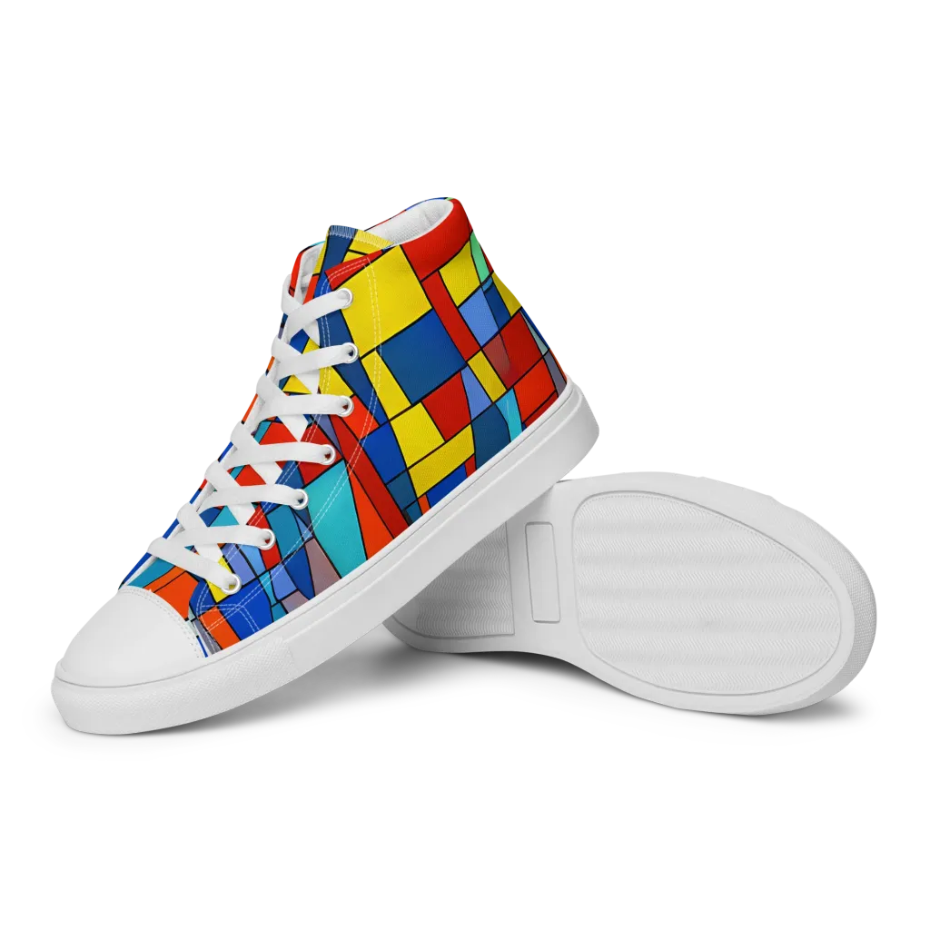 Scarlet Structure on Women's High Top Canvas Shoes — Left