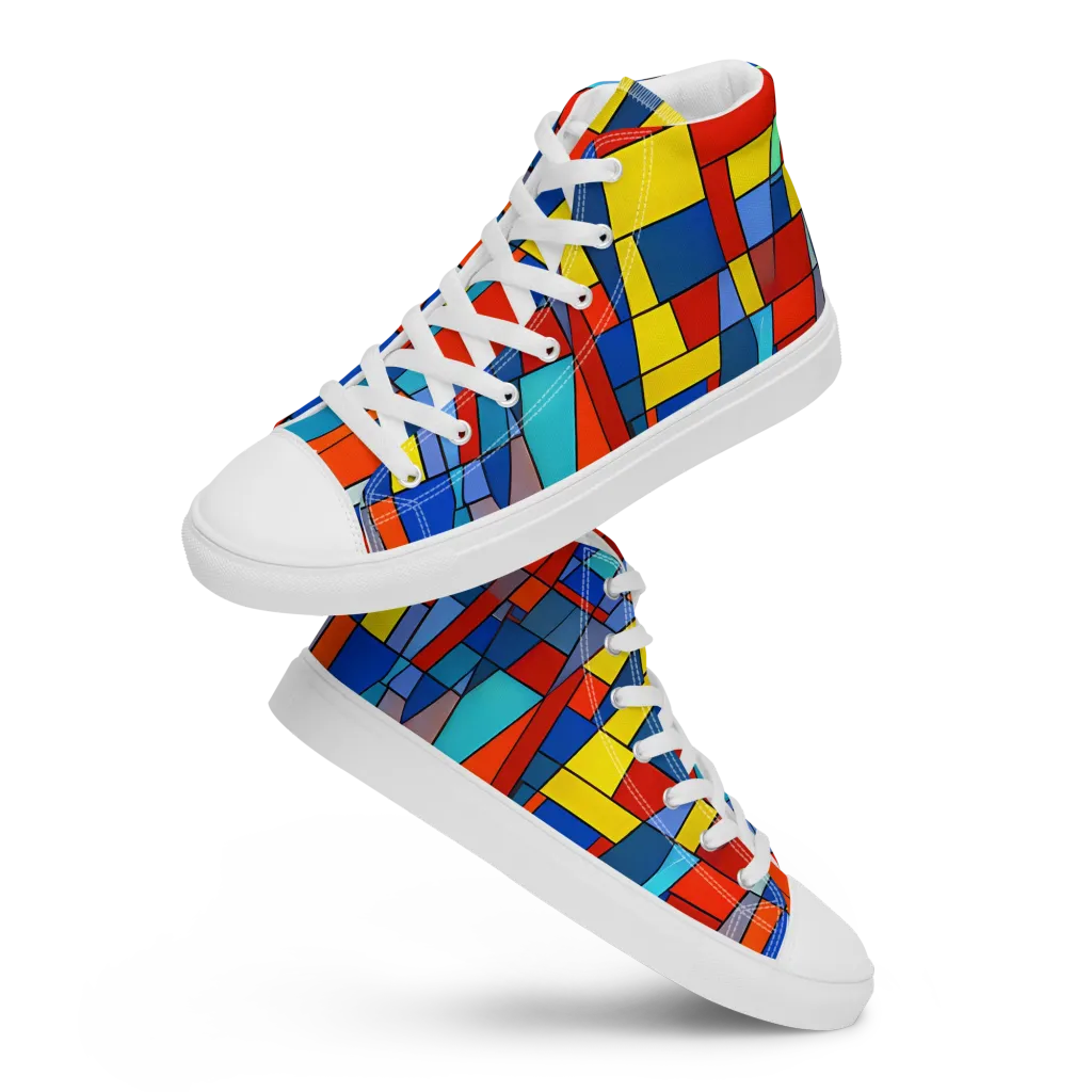 Scarlet Structure on Women's High Top Canvas Shoes — Front