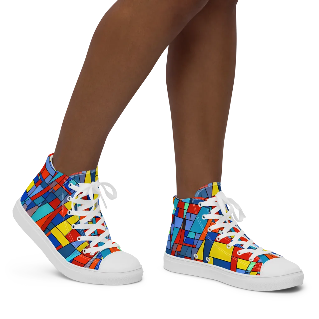 Scarlet Structure on Women's High Top Canvas Shoes — Right