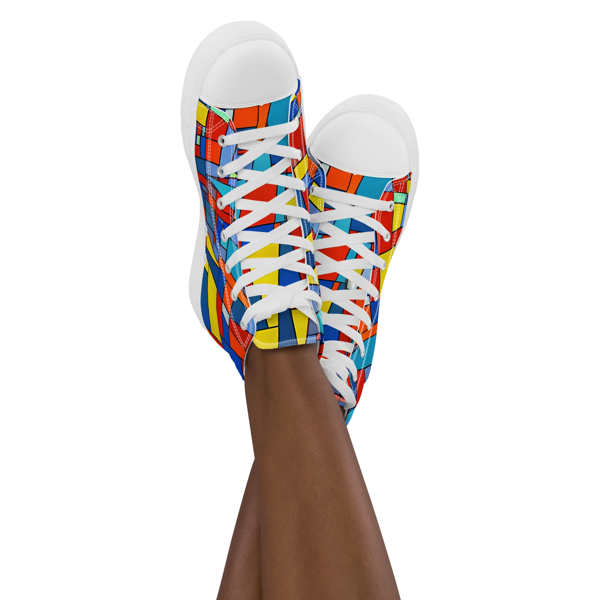Scarlet Structure on Women's High Top Canvas Shoes — Front