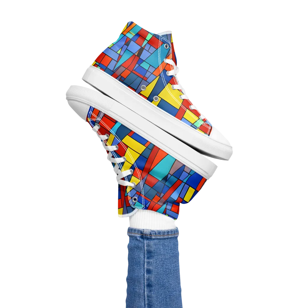 Scarlet Structure on Women's High Top Canvas Shoes — Left
