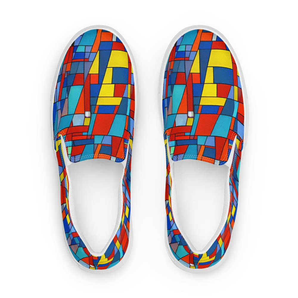 Scarlet Structure on Men's Slip-On Canvas Shoes — Front