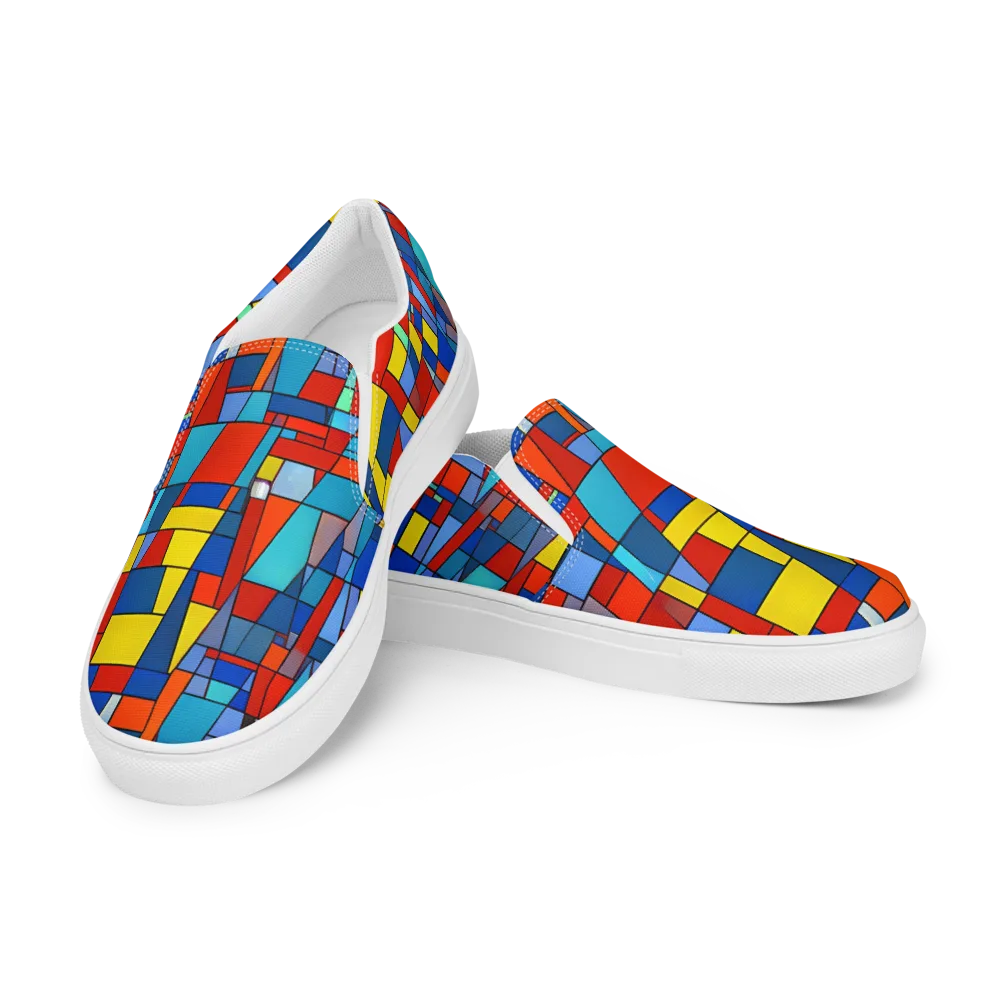 Scarlet Structure on Men's Slip-On Canvas Shoes — Left Front