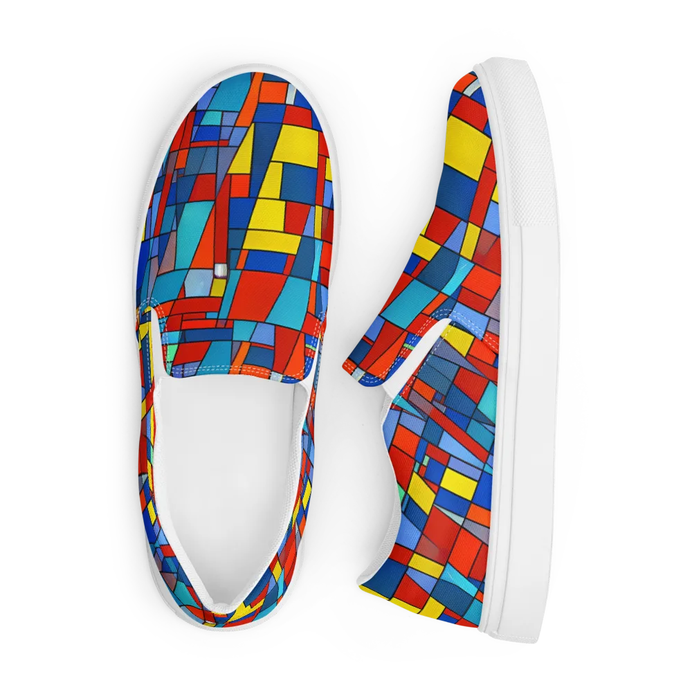Scarlet Structure on Men's Slip-On Canvas Shoes — Front