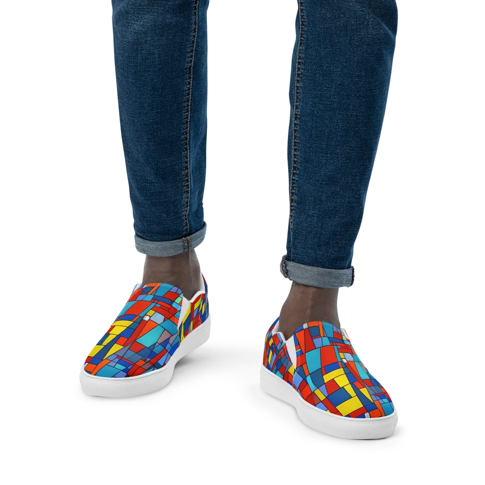 Scarlet Structure on Men's Slip-On Canvas Shoes — Front