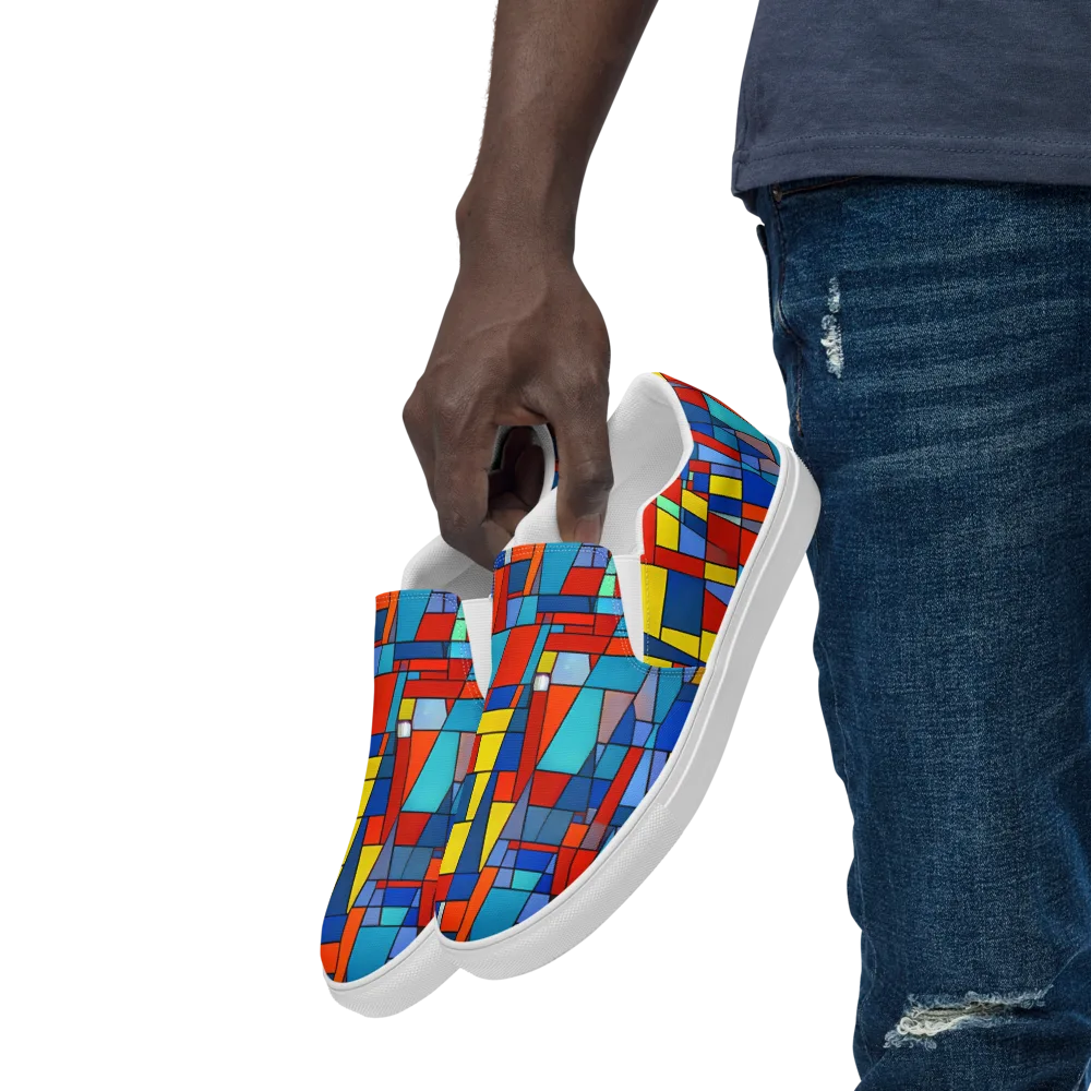 Scarlet Structure on Men's Slip-On Canvas Shoes — Left Front