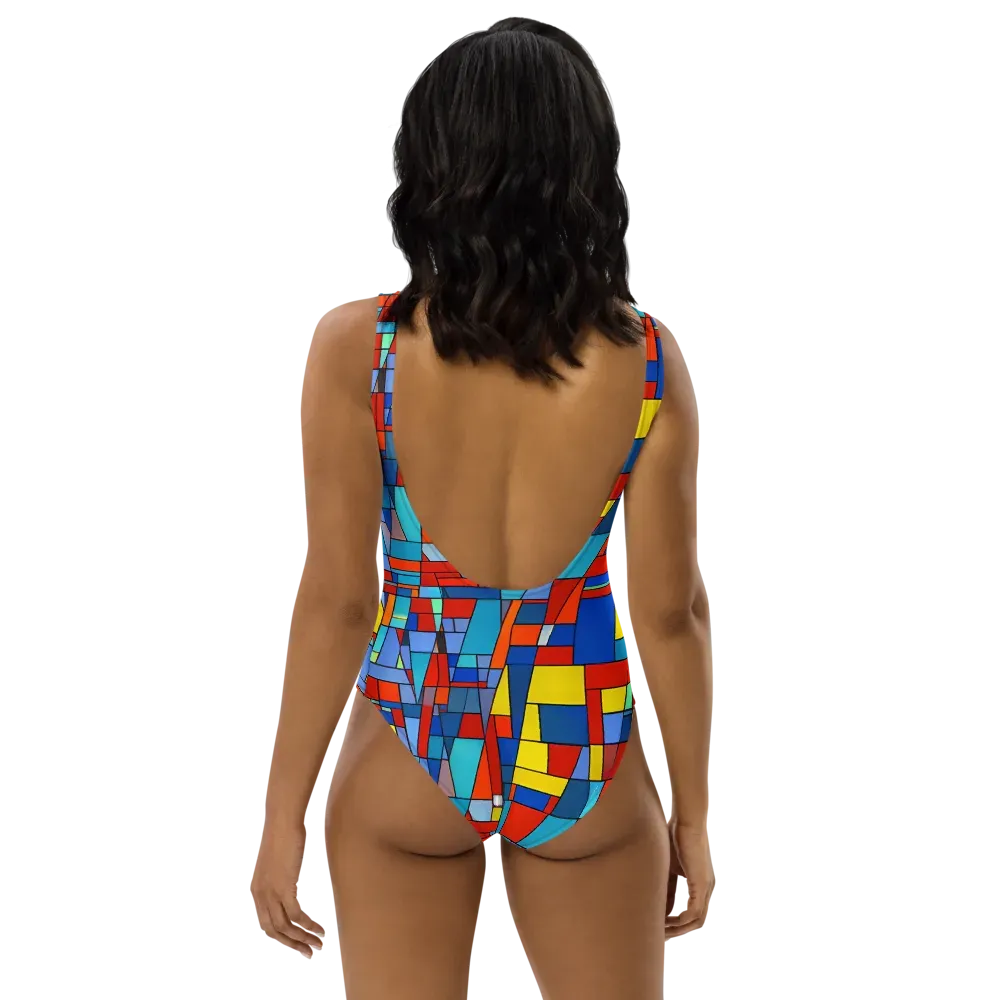 Scarlet Structure on One-Piece Swimsuit — Back