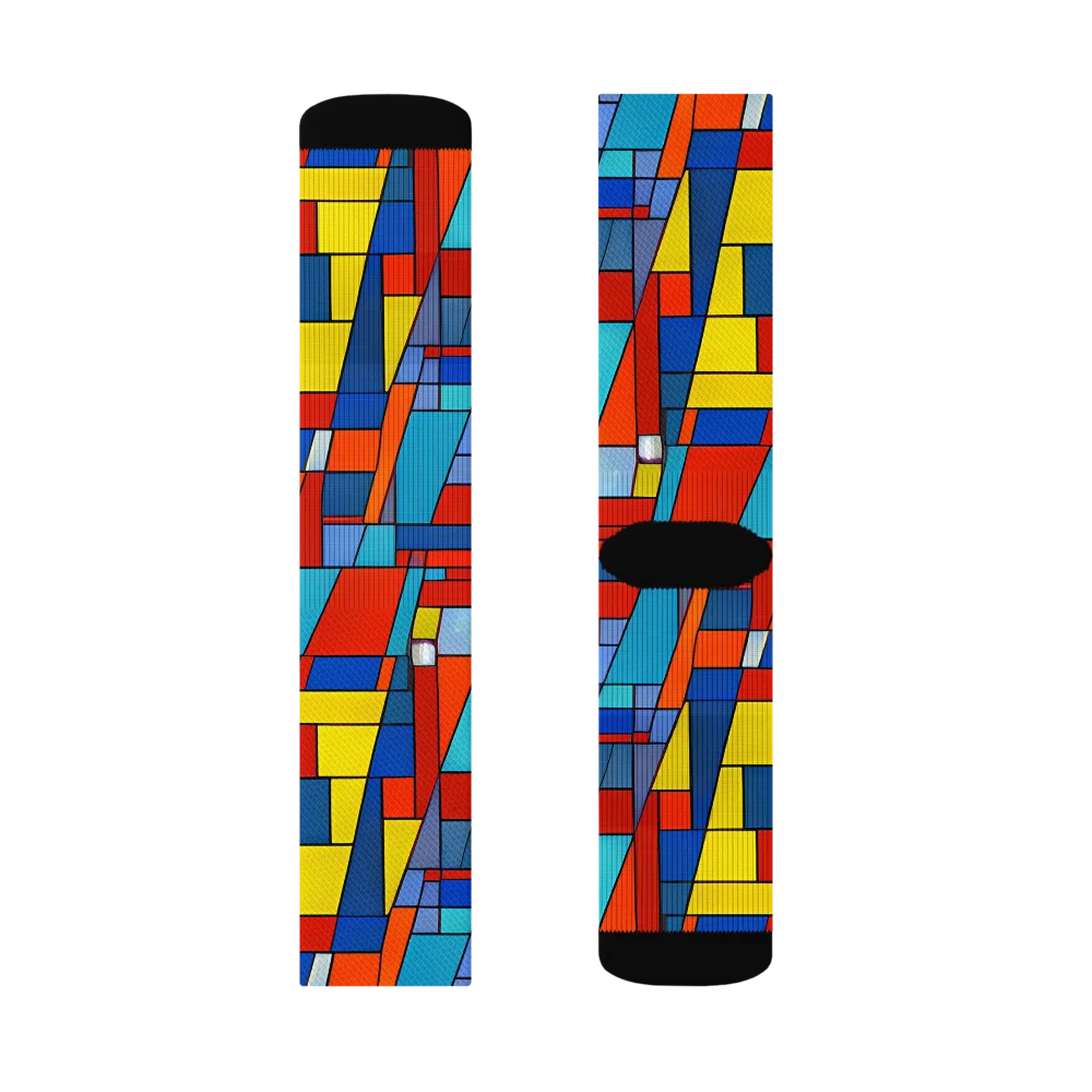 Scarlet Structure on Socks — Left Sock