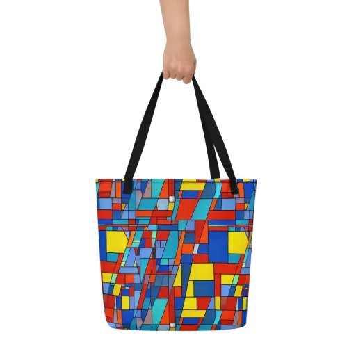 Scarlet Structure on a Large Tote Bag W/ Pocket
