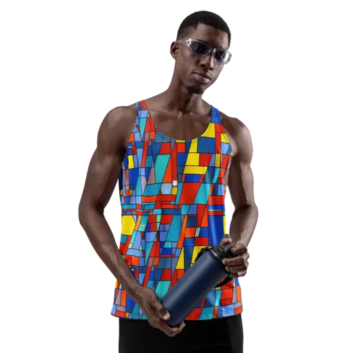 Scarlet Structure on a Men's Tank Top