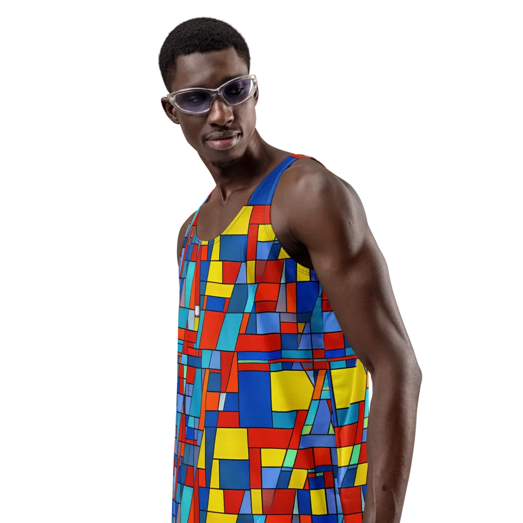 Scarlet Structure on Men's Tank Top — Left