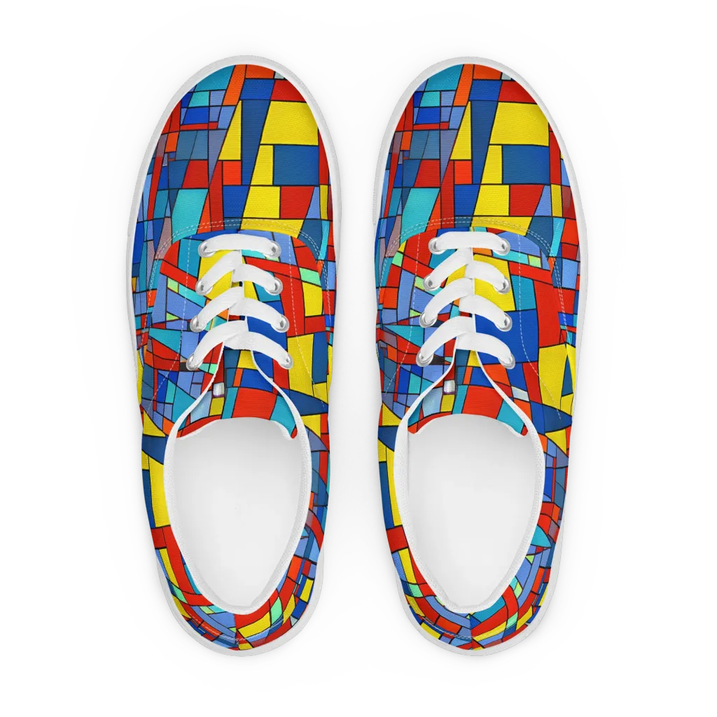 Scarlet Structure on Men's Lace-Up Canvas Shoes — Front