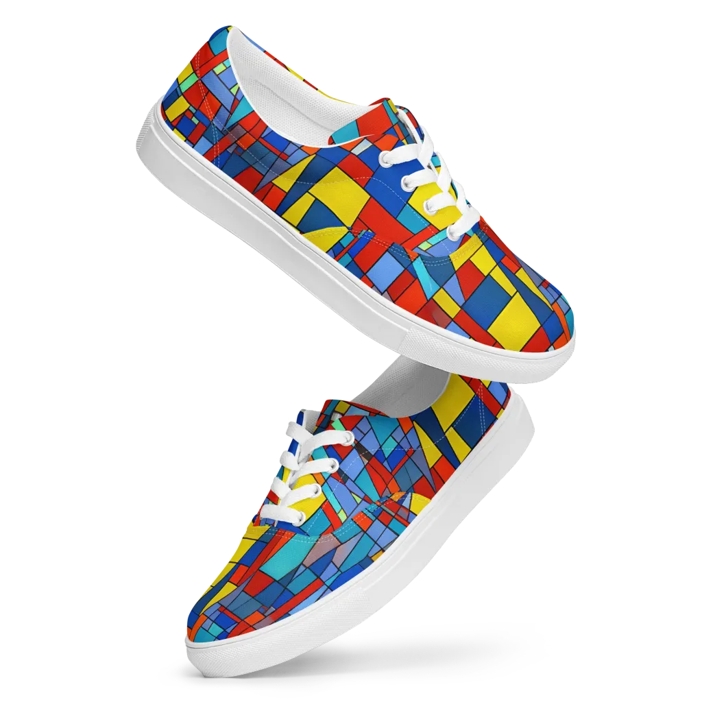 Scarlet Structure on Men's Lace-Up Canvas Shoes — Front