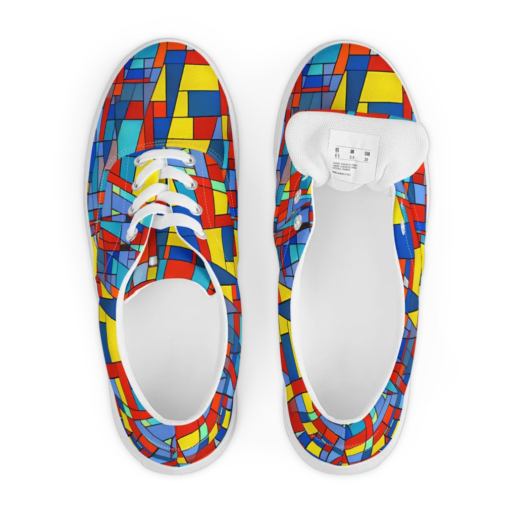 Scarlet Structure on Men's Lace-Up Canvas Shoes — Front