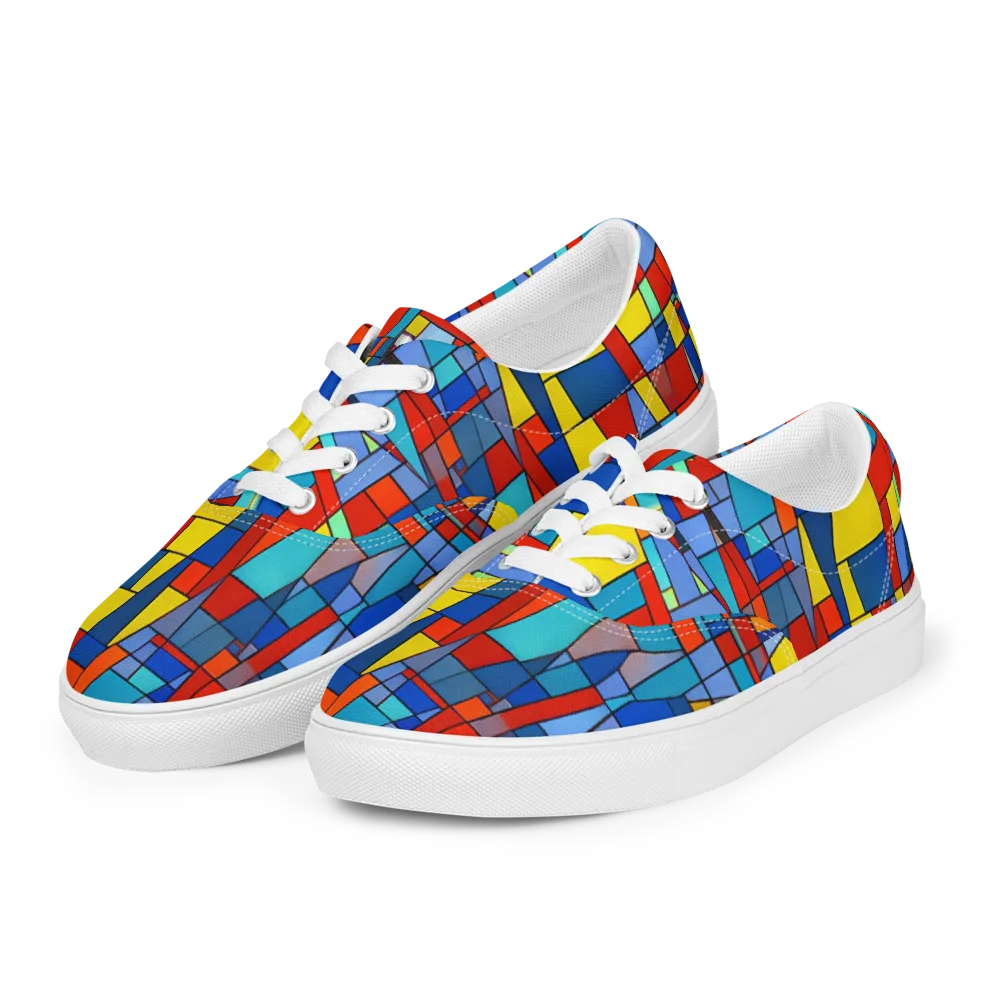Scarlet Structure on Men's Lace-Up Canvas Shoes — Left Front