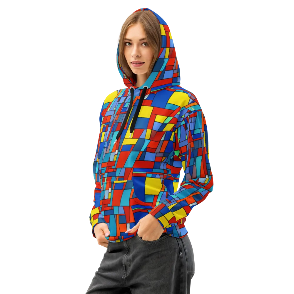 Scarlet Structure on Cotton Hoodie — Left Front