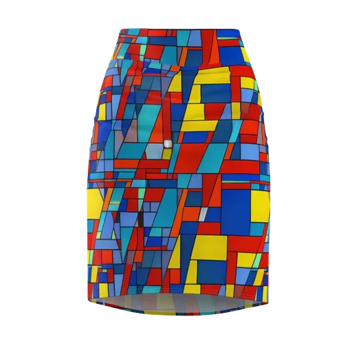Scarlet Structure on a Pencil Skirt