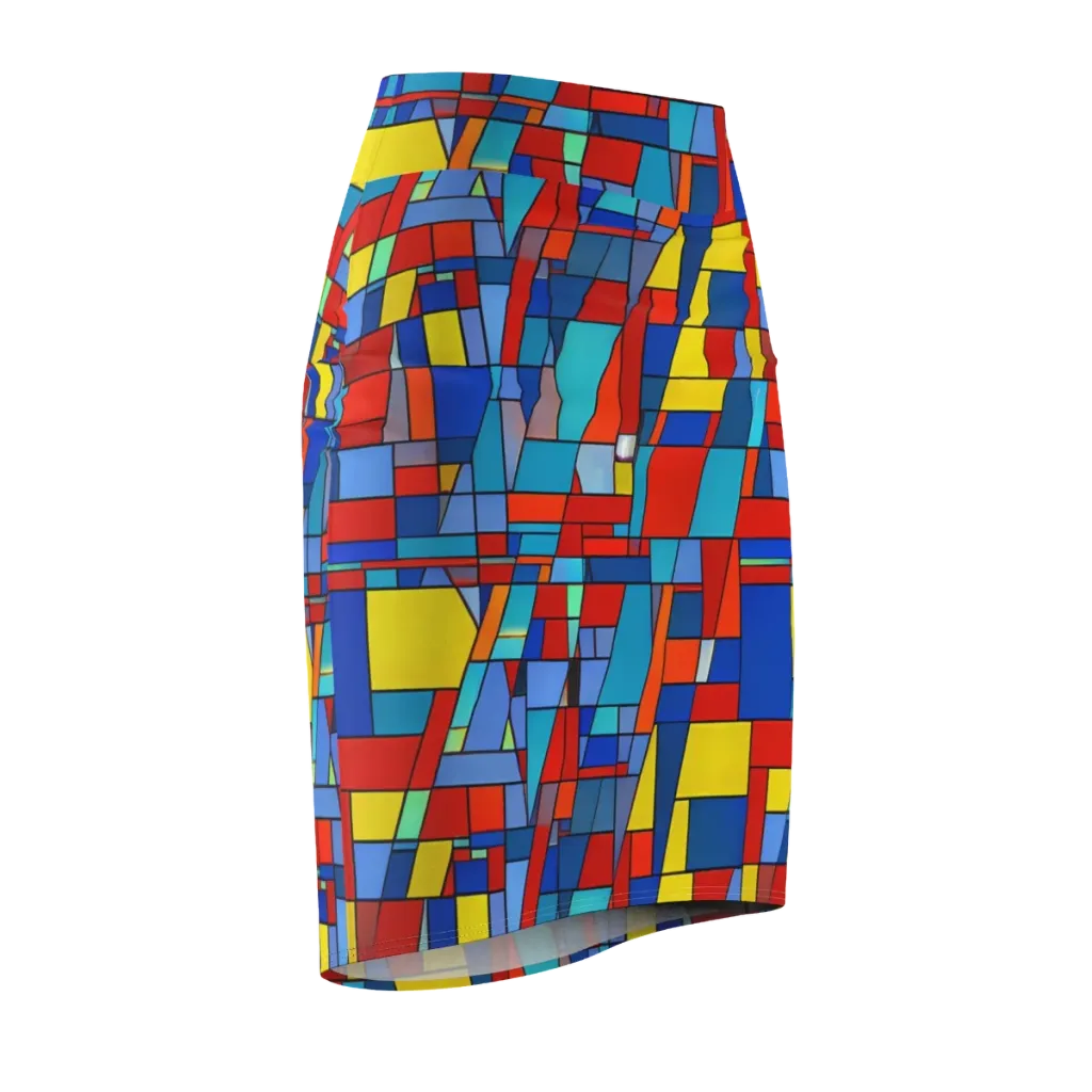 Scarlet Structure on Pencil Skirt — Front Side