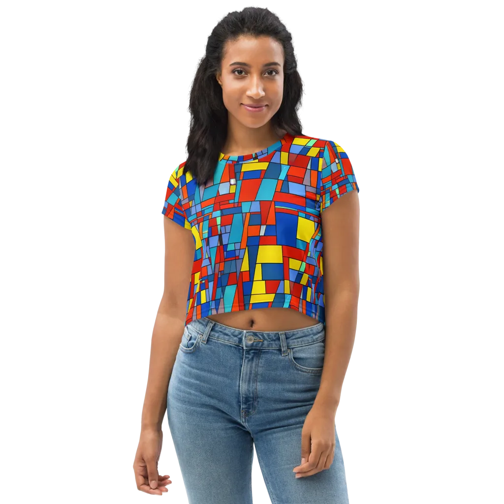 Scarlet Structure on Crop Tee — Front