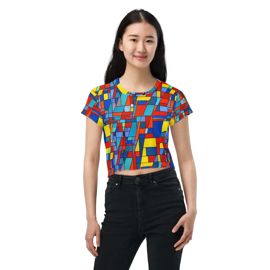 Scarlet Structure on Crop Tee — Front