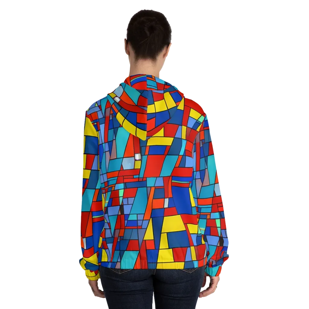 Scarlet Structure on Women's Full-Zip Hoodie — Back On Person