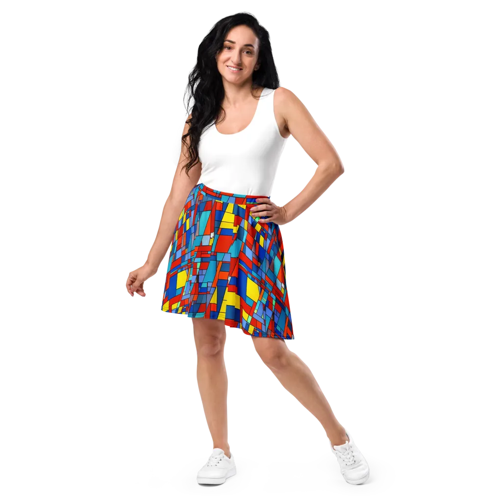 Scarlet Structure on Skater Skirt — Front