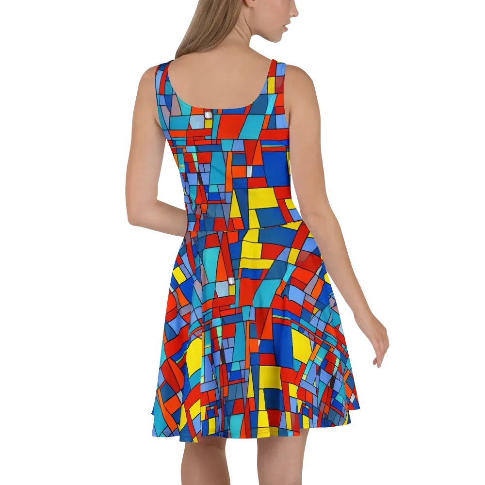 Scarlet Structure on Skater Dress — Back