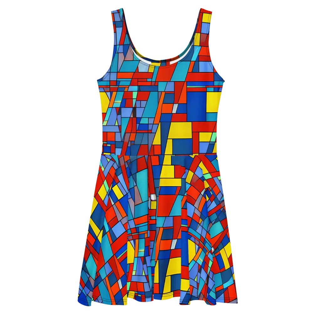 Scarlet Structure on Skater Dress — Front