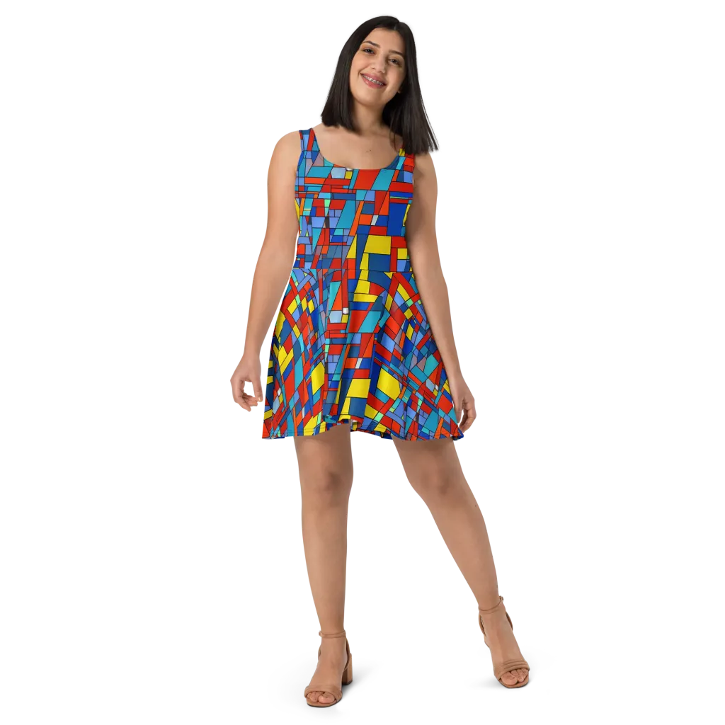 Scarlet Structure on Skater Dress — Front