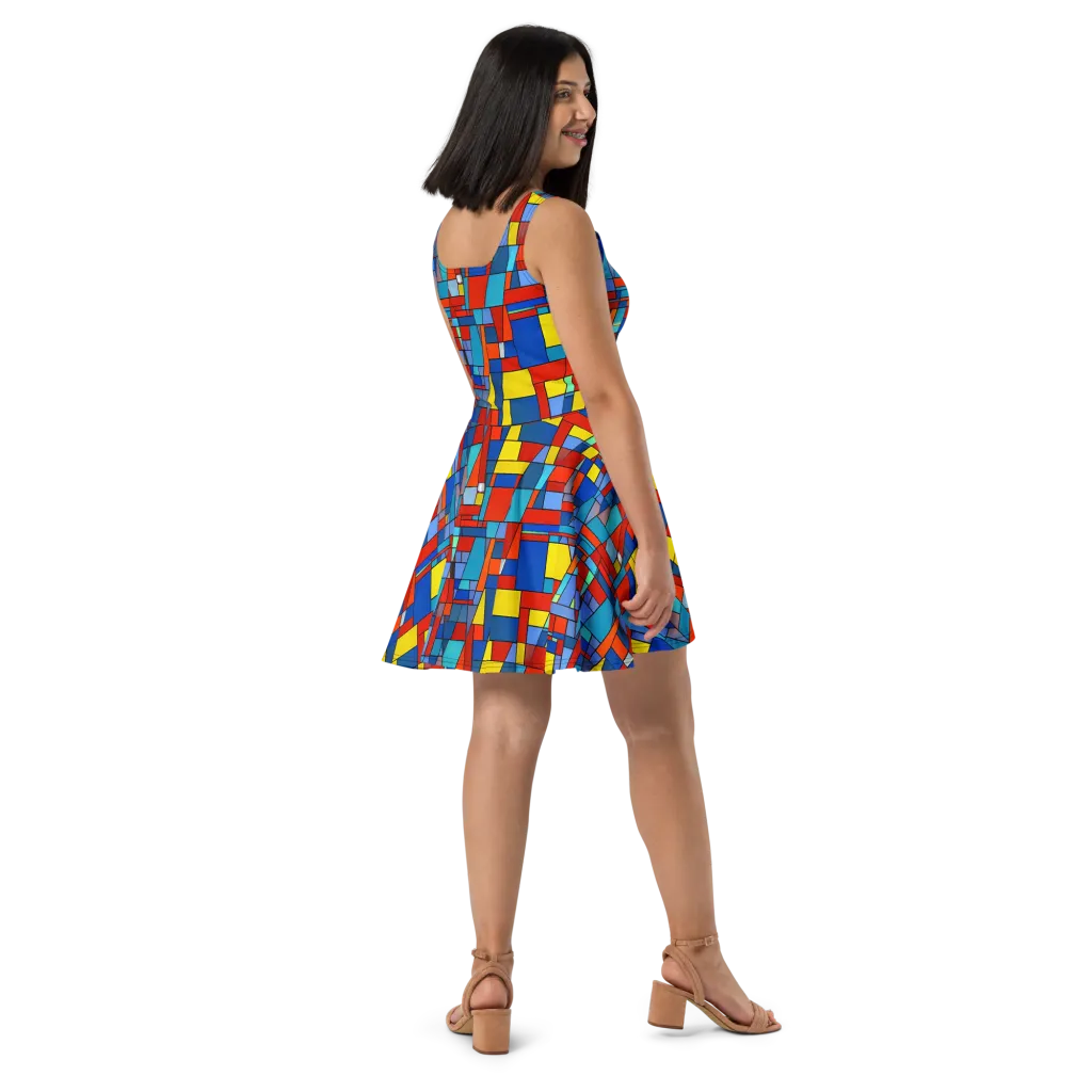 Scarlet Structure on Skater Dress — Right