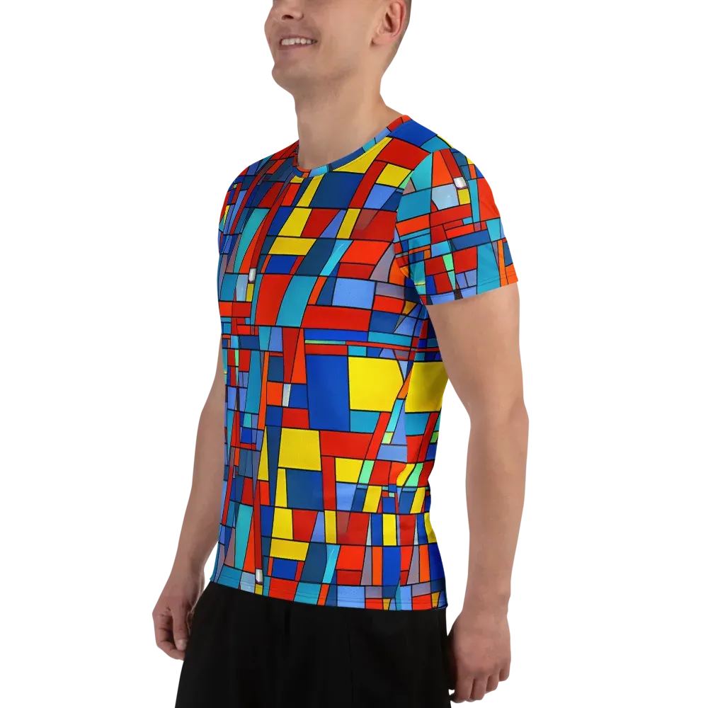 Scarlet Structure on Men's Athletic T-Shirt — Left