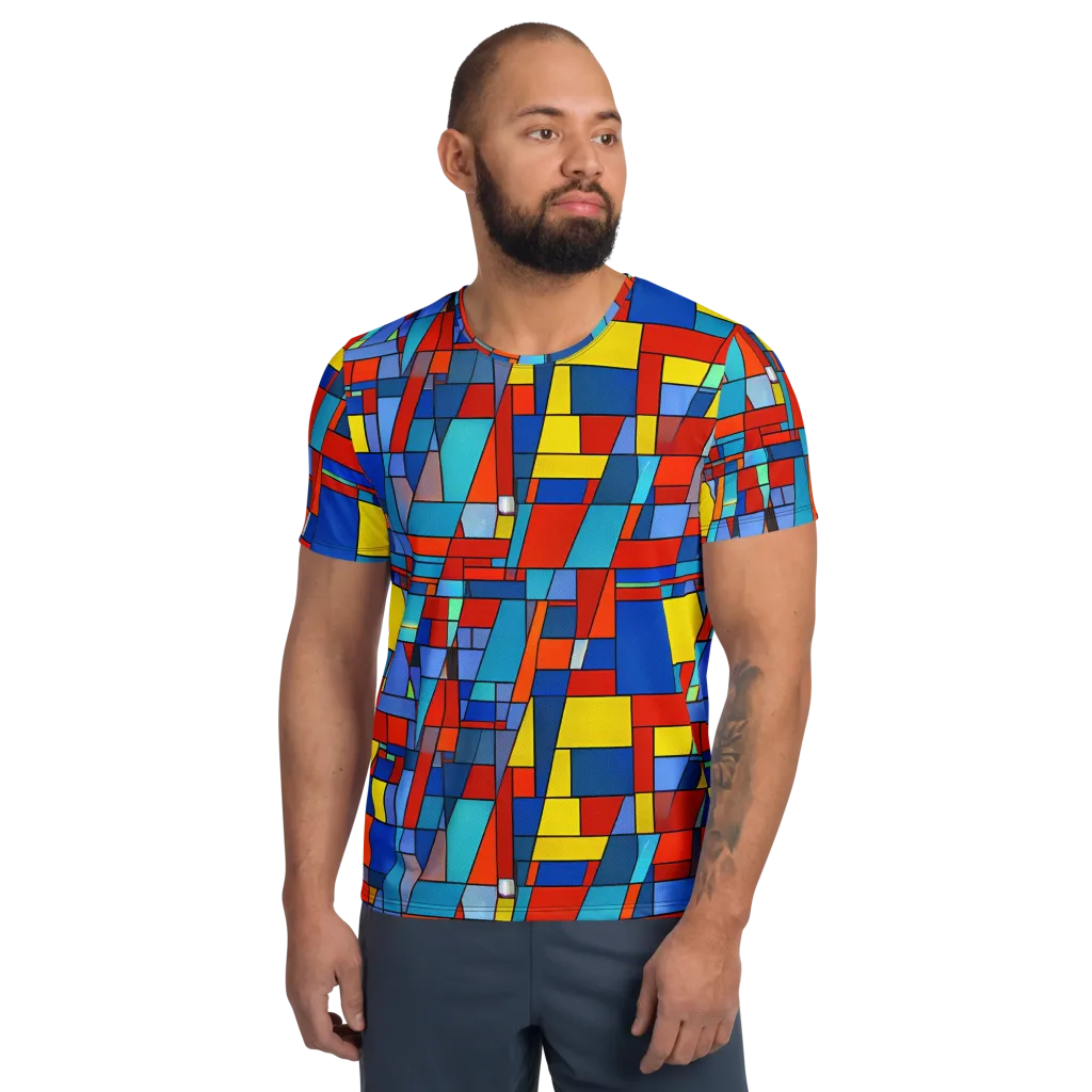 Scarlet Structure on Men's Athletic T-Shirt — Front