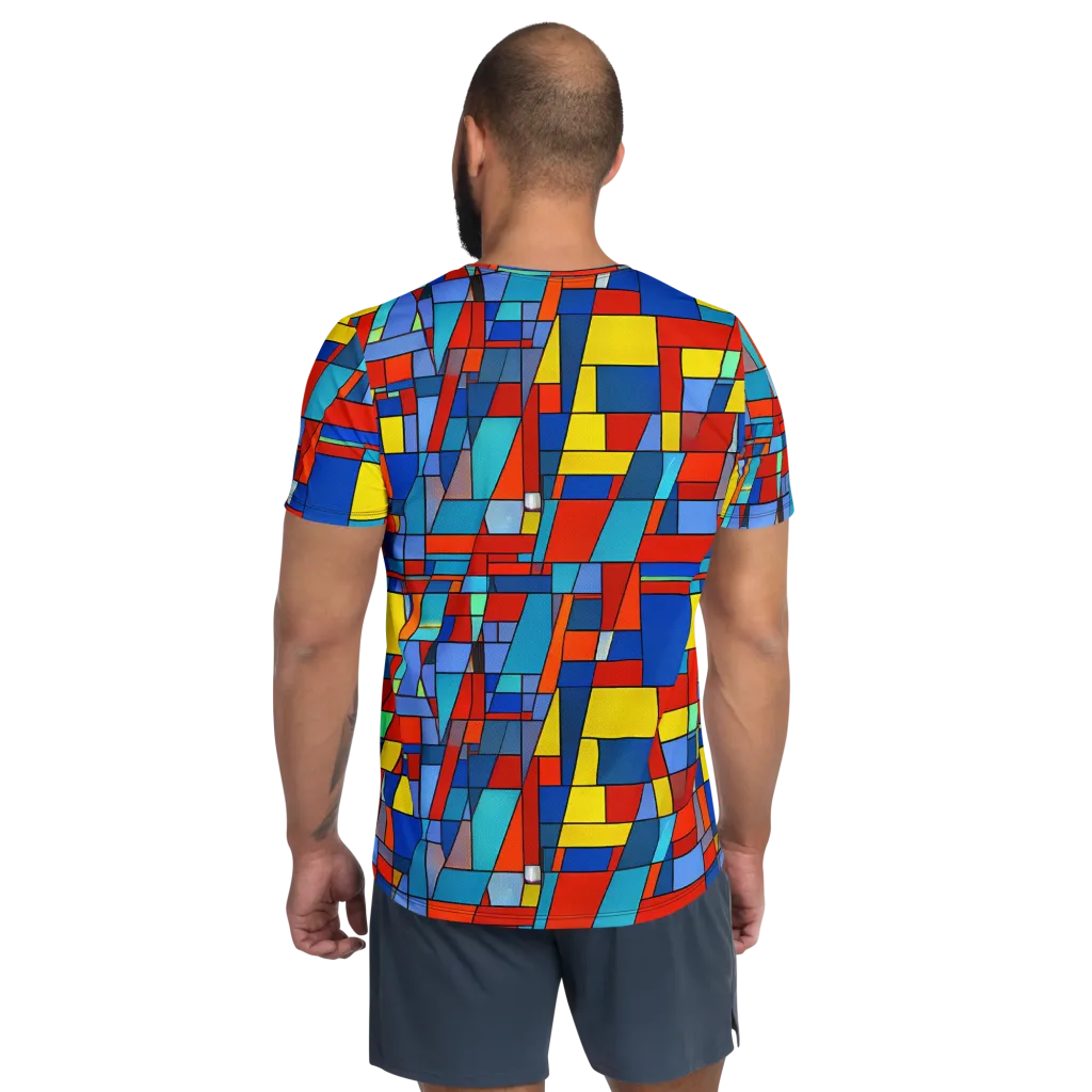 Scarlet Structure on Men's Athletic T-Shirt — Back