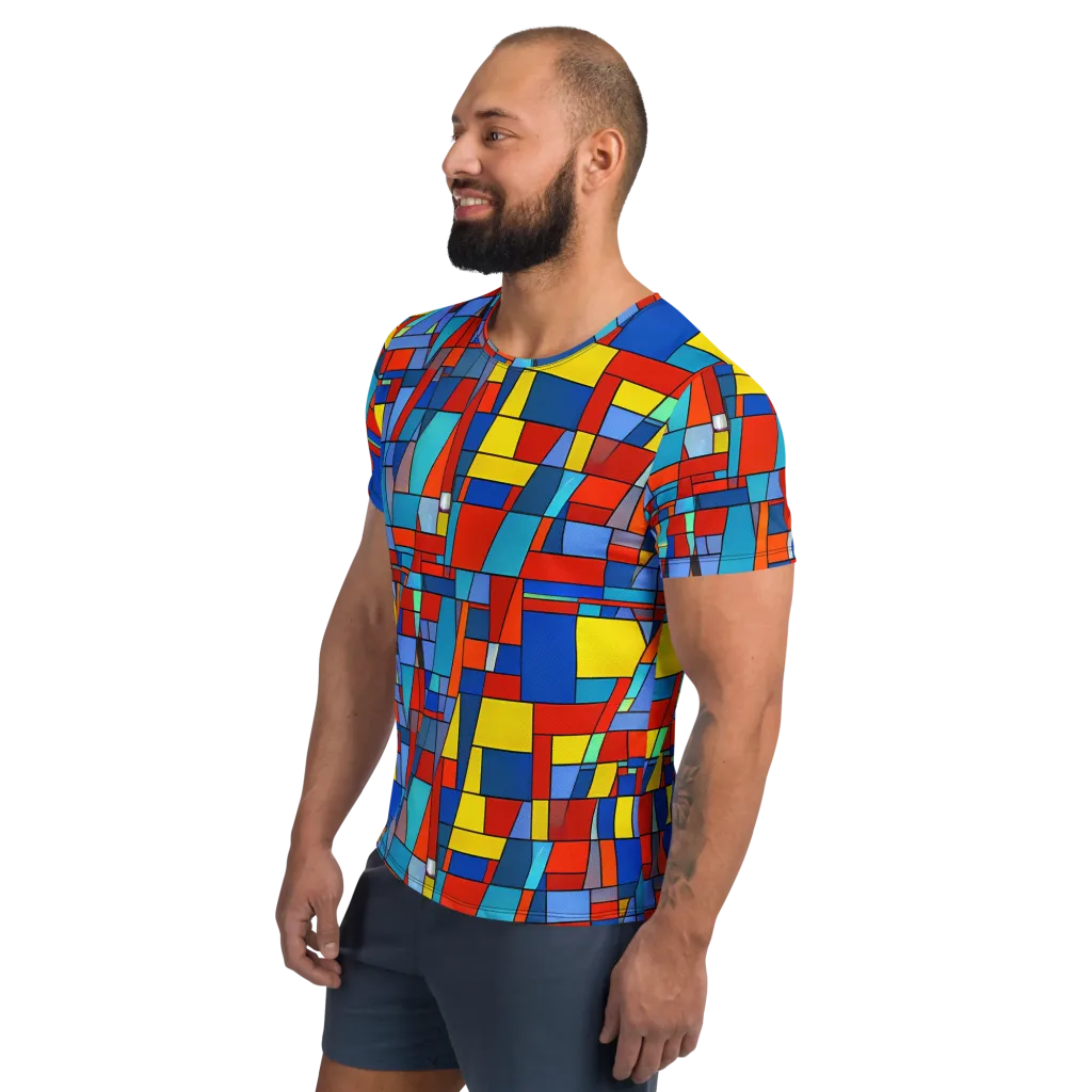 Scarlet Structure on Men's Athletic T-Shirt — Left