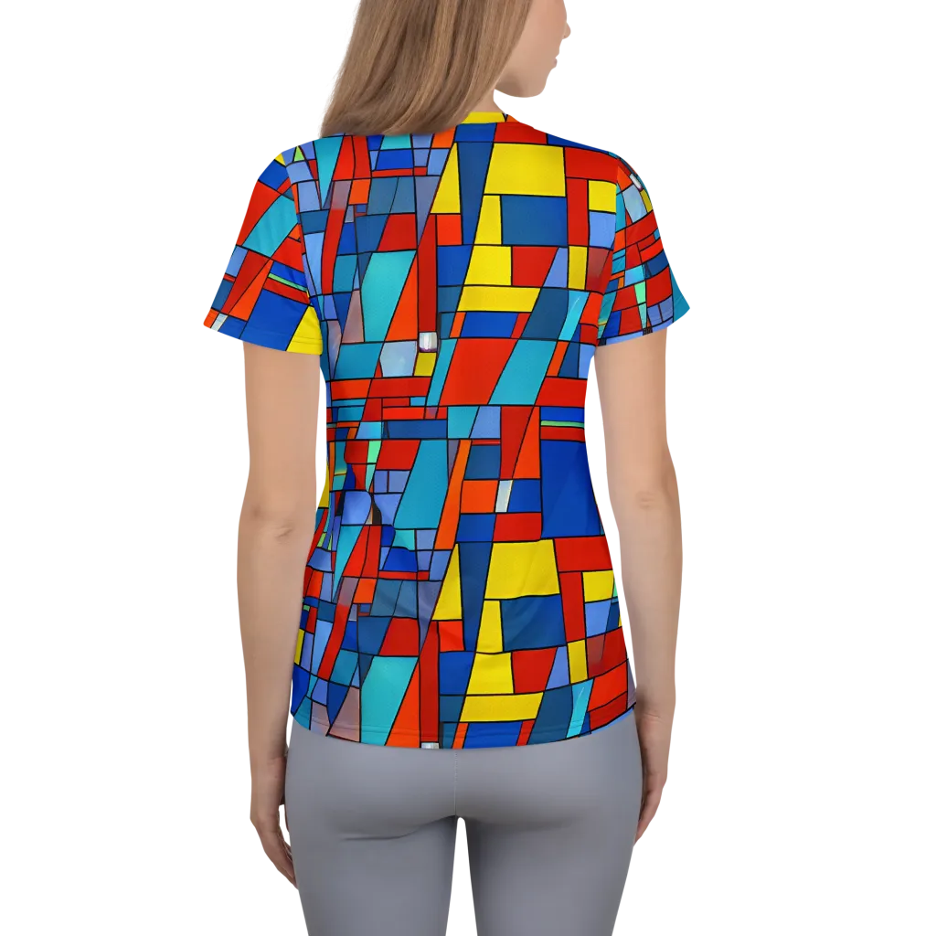Scarlet Structure on Women's Athletic T-Shirt — Back