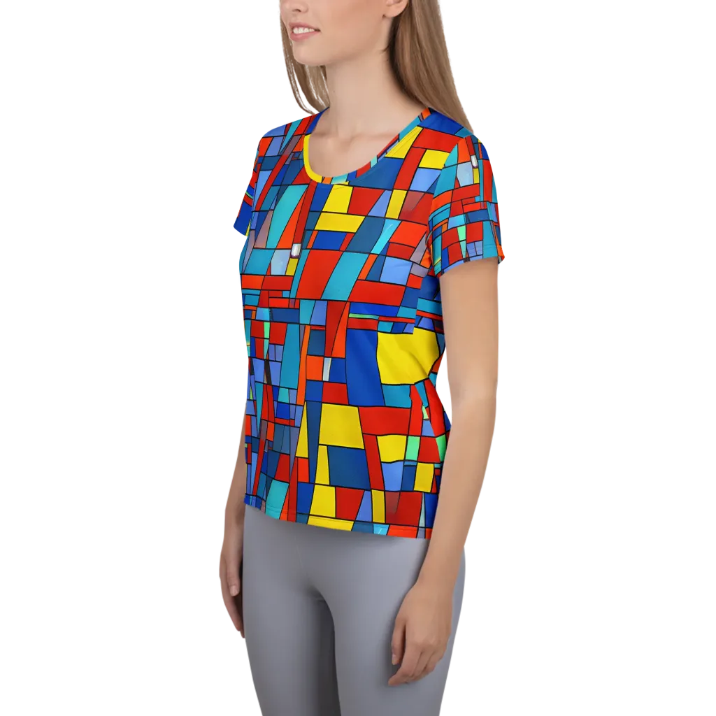 Scarlet Structure on Women's Athletic T-Shirt — Left