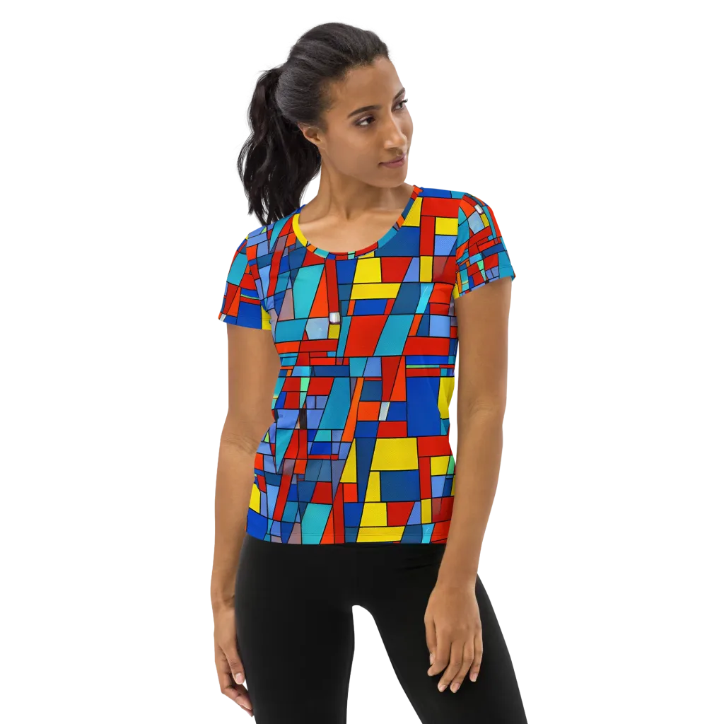 Scarlet Structure on Women's Athletic T-Shirt — Front