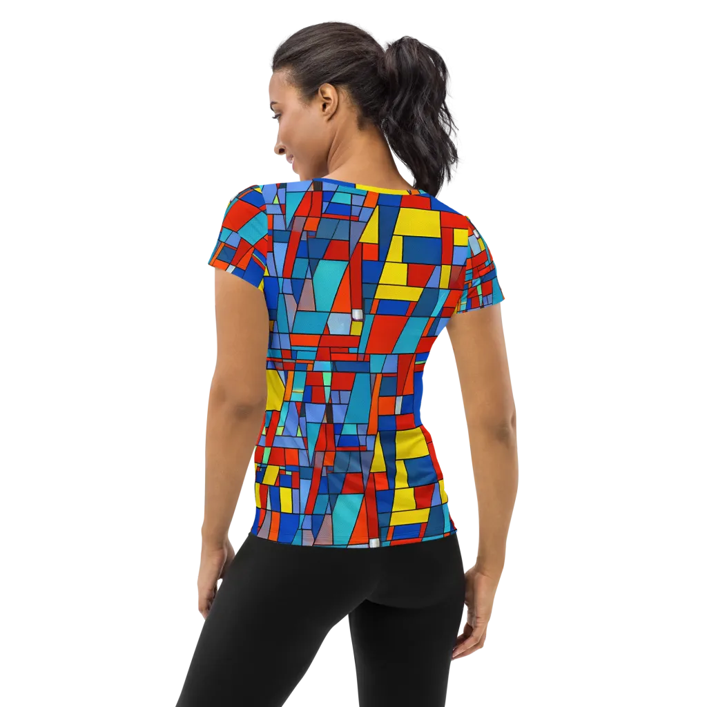 Scarlet Structure on Women's Athletic T-Shirt — Back