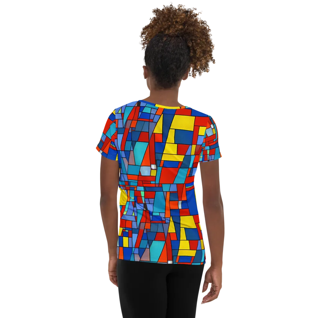 Scarlet Structure on Women's Athletic T-Shirt — Back