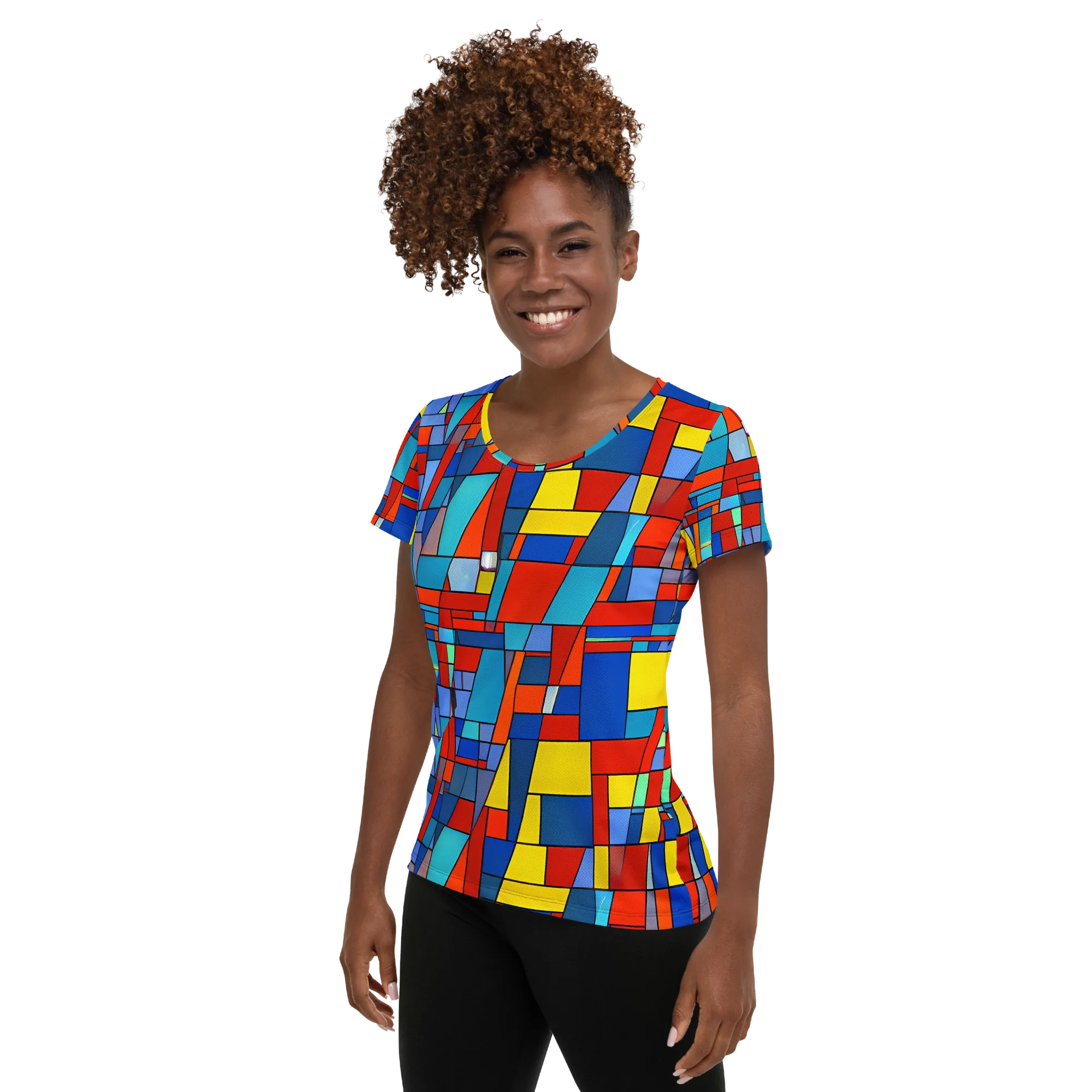 Scarlet Structure on Women's Athletic T-Shirt — Left