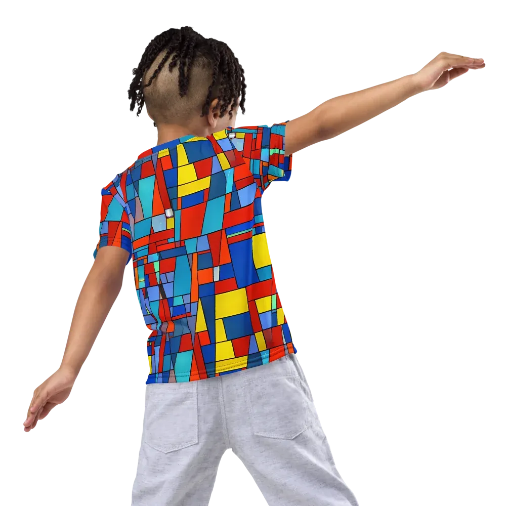 Scarlet Structure on Kids Crew Neck T-Shirt — Back