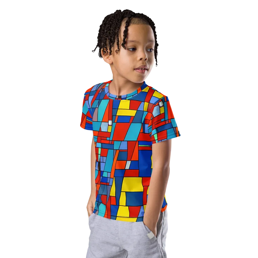 Scarlet Structure on Kids Crew Neck T-Shirt — Left Front