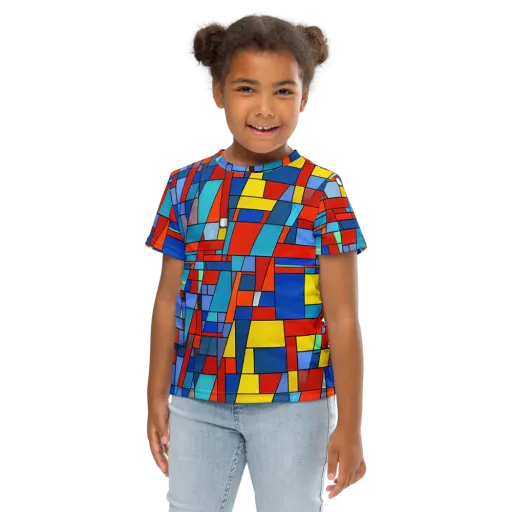 Scarlet Structure on a Kids Crew Neck T-Shirt