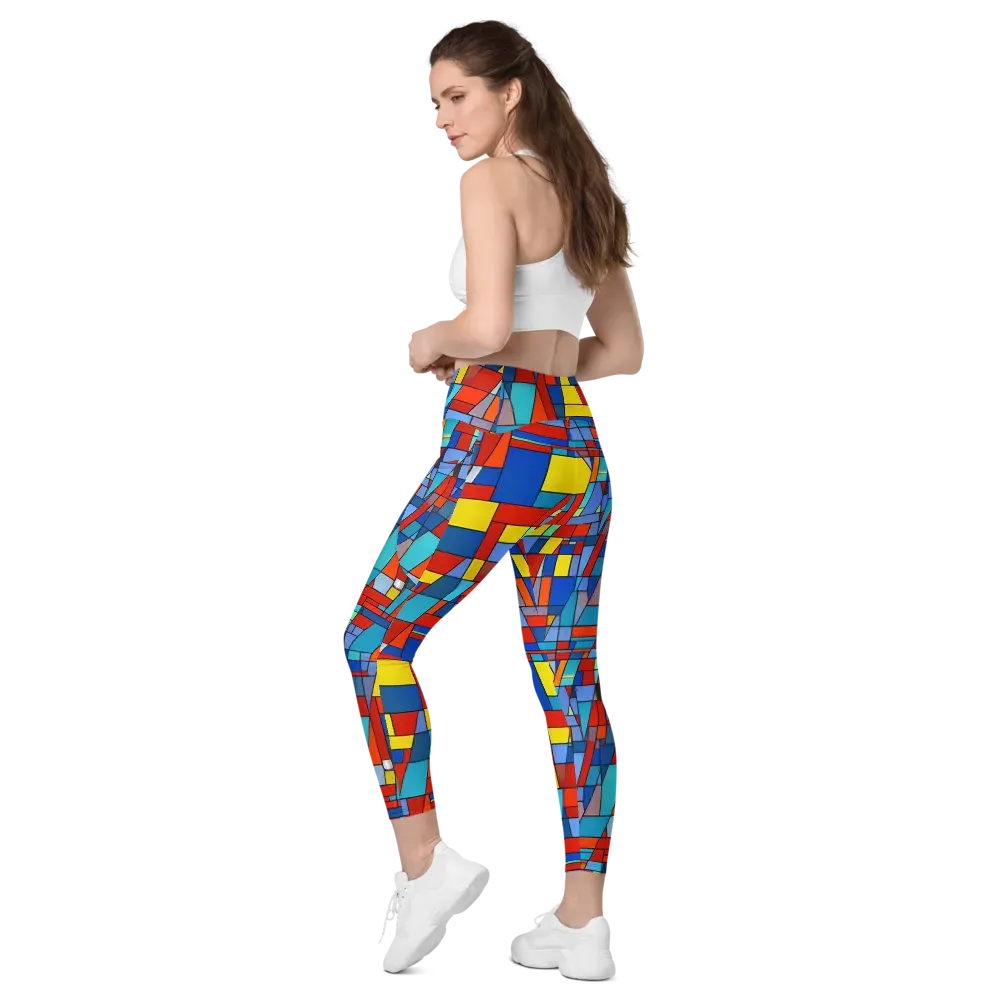 Scarlet Structure on Leggings with Pockets — Left Back
