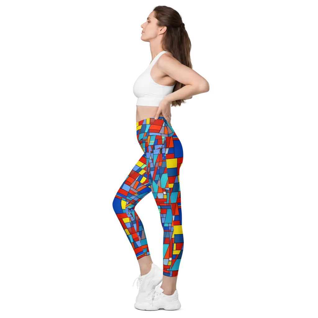 Scarlet Structure on Leggings with Pockets — Left